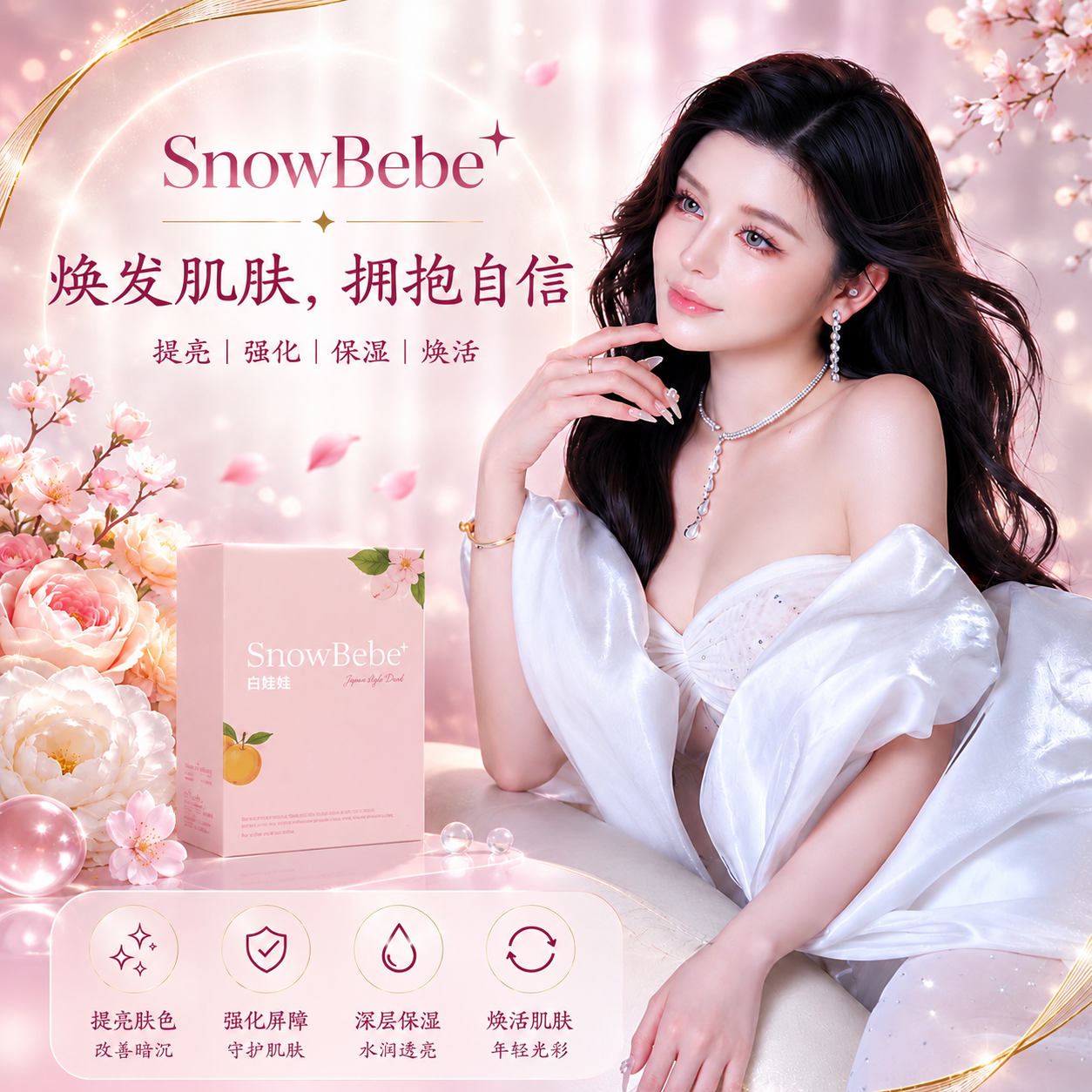 SnowBebe+ 白娃娃美容饮品 由内焕亮·深层保湿·年轻光采